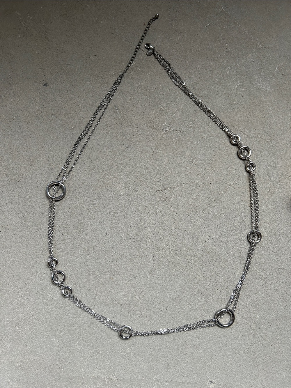 Lia Sophia Silver Multi-Ring Layered Necklace